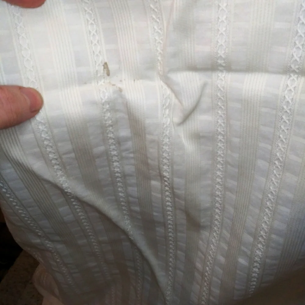 Vintage 50's Handmade Bow Trimmed Embroidered Stripe Ivory Brocade Wedding Dress - Picture 10 of 13